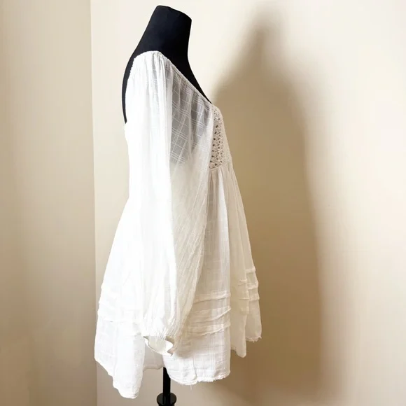 New Free People White ari mini smock dress Medium - Picture 7 of 16